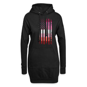 Lesbian Lesbisch Pride Flagge Geschenk - Hoodie-Kleid - Schwarz - Vorne