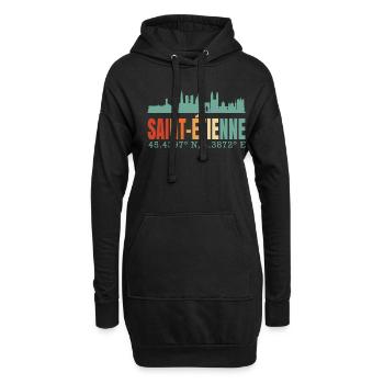 Saint-Étienne - Sweat-shirt à capuche long Femme - noir - Devant