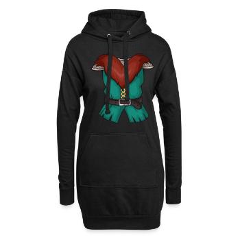 Costume viking - Sweat-shirt à capuche long Femme - noir - Devant