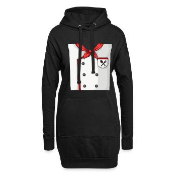 Costume de cuisine - Sweat-shirt à capuche long Femme - noir - Devant