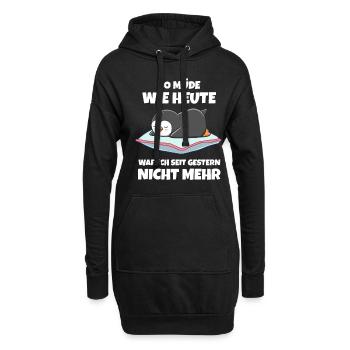 Positiv getestet für Müder Pinguin - Hoodie-Kleid - Schwarz - Vorne