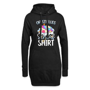 Offizielles Schlafshirt Einhorn - Hoodie-Kleid - Schwarz - Vorne