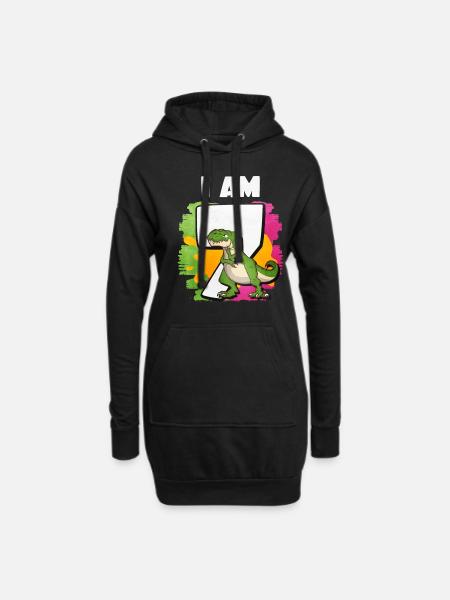 7e anniversaire - Sweat-shirt à capuche long Femme - noir