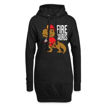 Firesauraus T-Rex Pompier - Sweat-shirt à capuche long Femme - noir - Devant