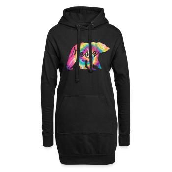 Tie Dye Mama bär - Hoodie-Kleid - Schwarz - Vorne