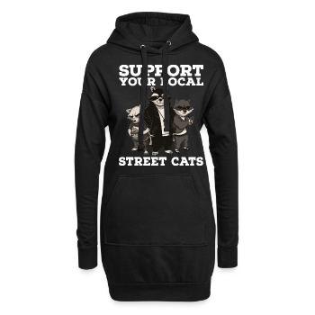 Soutenez votre chat de rue local Opossum de raton laveur - Sweat-shirt à capuche long Femme - noir - Devant
