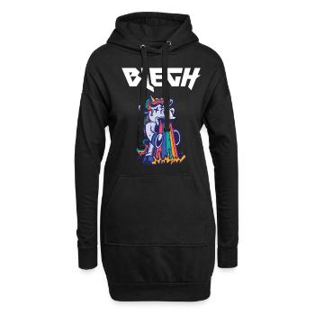 Blegh Heavy Metal Metalcore Einhorn - Hoodie-Kleid - Schwarz - Vorne