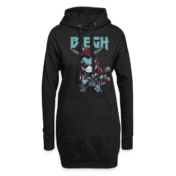 Blegh Heavy Metal Metalcore Einhorn - Hoodie-Kleid - Schwarz - Vorne