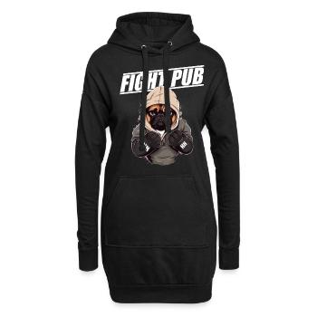 Fight Pub Mops mit Boxhandschuhen Boxer - Hoodie-Kleid - Schwarz - Vorne