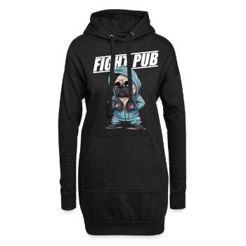 Fight Pub Mops mit Boxhandschuhen Boxer - Hoodie-Kleid - Schwarz - Vorne