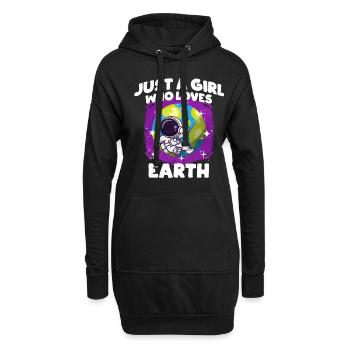 Cadeau de Girl Earth - Sweat-shirt à capuche long Femme - noir - Devant