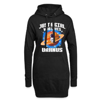 Mädchen Uranus Geschenk - Hoodie-Kleid - Schwarz - Vorne