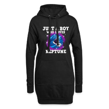 Neptun Planet Geschenk - Hoodie-Kleid - Schwarz - Vorne