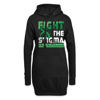 Kampf gegen Stigmatisierung Grüner Monat des Bewusstseins für psychische Gesundheit - Hoodie-Kleid - Schwarz - Vorne