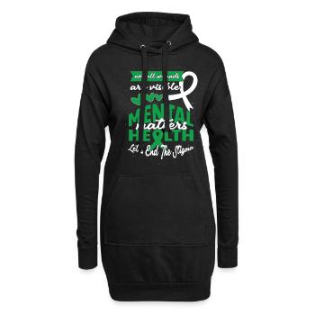 Que la sensibilisation à la santé mentale verte mette fin à la stigmatisation - Sweat-shirt à capuche long Femme - noir - Devant