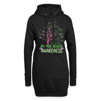 Mois de la sensibilisation à la santé mentale Mai vert - Sweat-shirt à capuche long Femme - noir - Devant