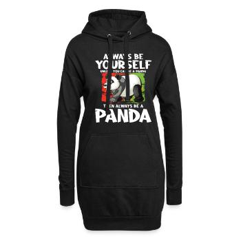 Panda - Sweat-shirt à capuche long Femme - noir - Devant