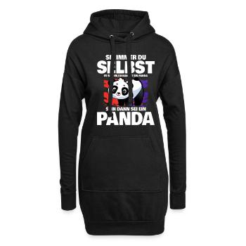 Lustiges Panda Outfit - Hoodie-Kleid - Schwarz - Vorne