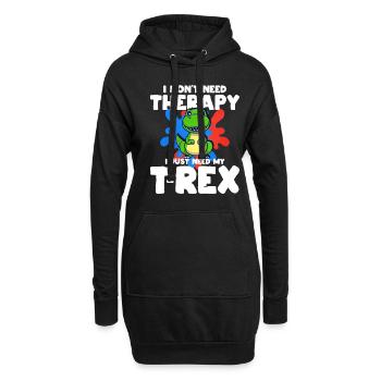 T-Rex - Sweat-shirt à capuche long Femme - noir - Devant