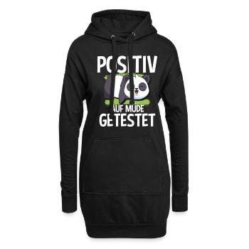 Positiv Auf Müde Getestet Panda - Hoodie-Kleid - Schwarz - Vorne