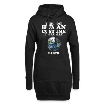 Erde - Hoodie-Kleid - Schwarz - Vorne