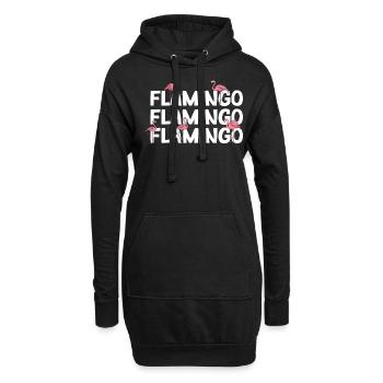 Flamingo - Hoodie-Kleid - Schwarz - Vorne