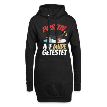 Positiv Auf Müde Getestet Dackel - Hoodie-Kleid - Schwarz - Vorne