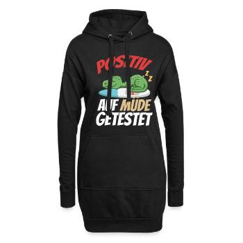Positiv Auf Müde Getestet T-Rex - Hoodie-Kleid - Schwarz - Vorne