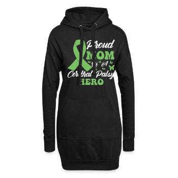Stolze Mutter Einer Hirnlähmung Held CP - Hoodie-Kleid - Schwarz - Vorne
