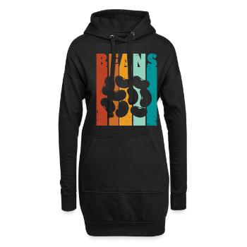Kidney Bohnen - Hoodie-Kleid - Schwarz - Vorne