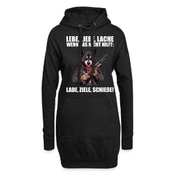 Lebe Liebe Lache Wenn das nicht hilft lade ziele - Hoodie-Kleid - Schwarz - Vorne