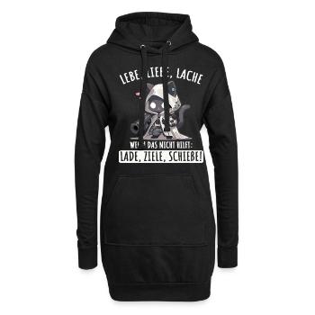 Lebe Liebe Lache Wenn das nicht hilft lade ziele - Hoodie-Kleid - Schwarz - Vorne