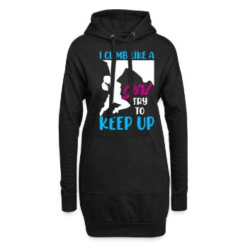 Ich Klettere Wie Ein Mädchen Bouldern Klettern - Hoodie-Kleid - Schwarz - Vorne