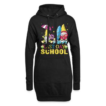 Tschüss Schule Glückliche letzte Klasse Lehrer Schüler Gnom - Hoodie-Kleid - Schwarz - Vorne