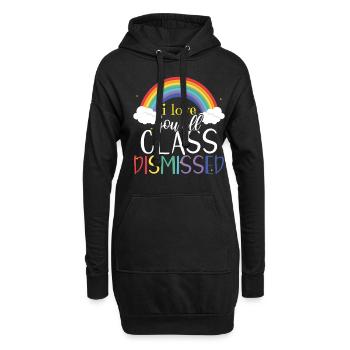 Tschüss Schule Glückliche letzte Klasse entlassen Liebeslehrer - Hoodie-Kleid - Schwarz - Vorne