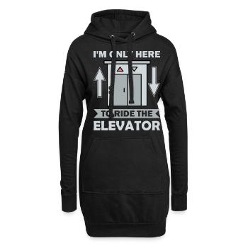 Elevator f I'm just here to ride the elevator - Hoodie Dress - black - Front