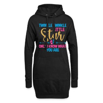 Fête de révélation de genre Baby Shower Little Star - Sweat-shirt à capuche long Femme - noir - Devant