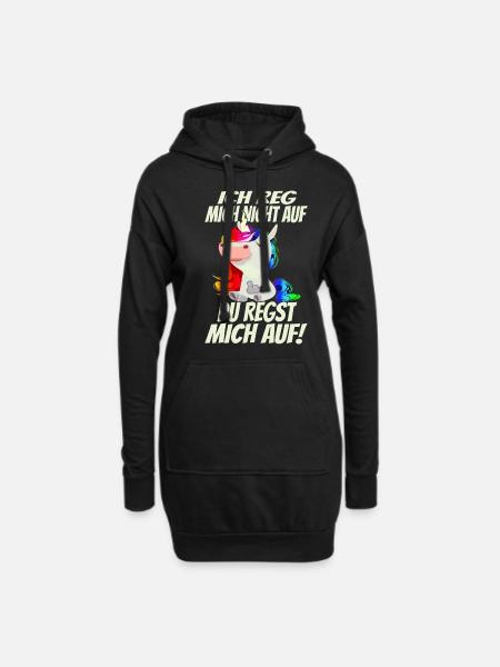 Ich reg mich nicht auf sondern Du! Regenbogen - Hoodie-Kleid - Schwarz