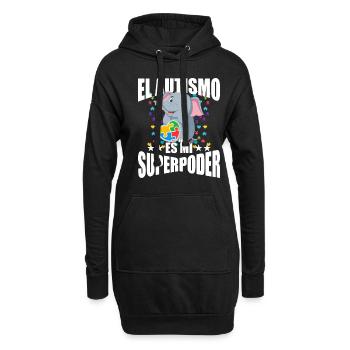 Cadeau autisme autisme - Sweat-shirt à capuche long Femme - noir - Devant