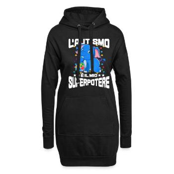 Cadeau autisme autisme - Sweat-shirt à capuche long Femme - noir - Devant
