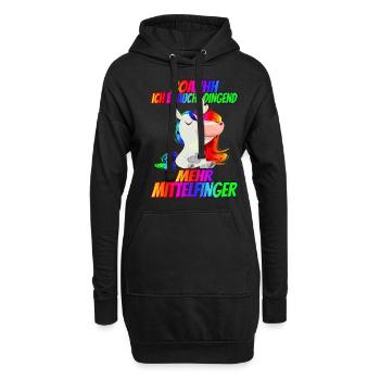 Ich brauche dringend mehr Mittelfinger Regenbogen - Hoodie-Kleid - Schwarz - Vorne