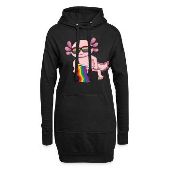 Axolotl Gay LGBTQ Rainbow LGBT Pride Month - Sweat-shirt à capuche long Femme - noir - Devant