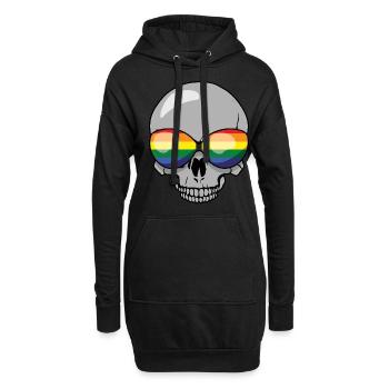 Skelett Homosexuell LGBTQ Regenbogen LGBT Pride Monat - Hoodie-Kleid - Schwarz - Vorne