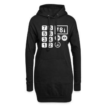 Fahrstuhl Knöpfe - Hoodie-Kleid - Schwarz - Vorne