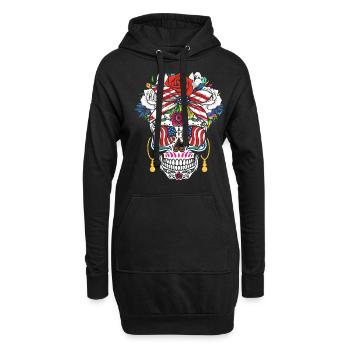 4 Juillet Dia De Muertos 4 Juillet Indépendance - Sweat-shirt à capuche long Femme - noir - Devant