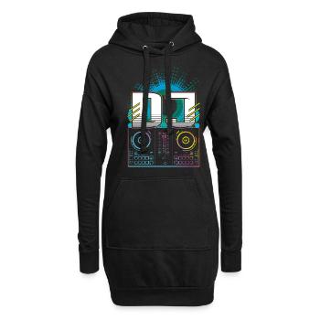 Beat DJ Raver Rave Hard Techno Dark Tekno - Hoodie-Kleid - Schwarz - Vorne