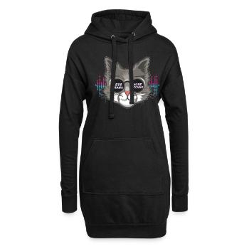 Weniger Drama DJ Raver Rave Hard Techno Dark Tekno - Hoodie-Kleid - Schwarz - Vorne