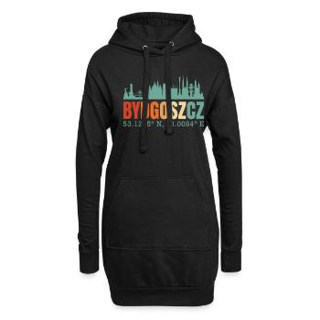 Pologne Bydgoszcz Skyline - Sweat-shirt à capuche long Femme - noir - Devant
