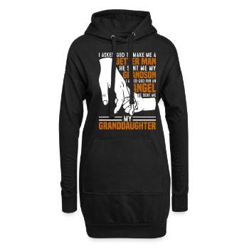 J’ai demandé à Dieu de faire de moi un homme meilleur - Sweat-shirt à capuche long Femme - noir - Devant