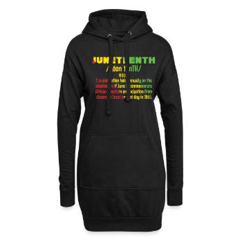 Définition Célébrez l’histoire des Noirs de Juneteenth - Sweat-shirt à capuche long Femme - noir - Devant